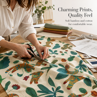 Double-Layer Gauze Bamboo Fiber Digital Print Fabric for Loungewear and Homewear