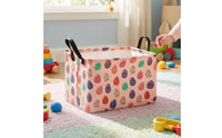 Uncovered Top Cotton Linen Storage Basket Reinforced side_s Cotton-Linen Basket Carry Handles Lightweight for Nursery, Bedroom, Laundry Area, Car Trunk
