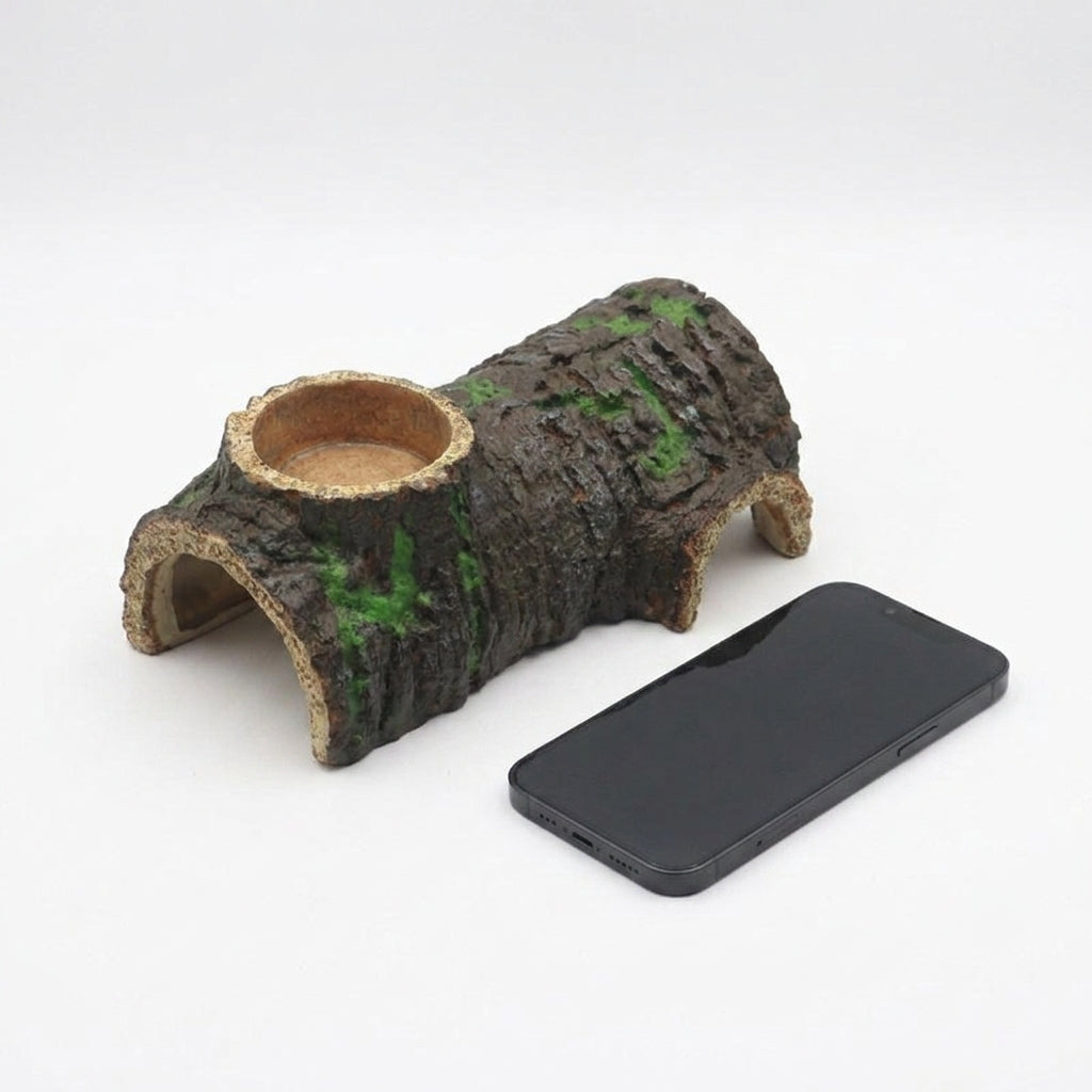 Naturalistic Tortoise Hide and Reptile Hide Rock Cave, Basking Ledge Snake Accessories for Vivarium, Dark Brown 19cm for Gecko