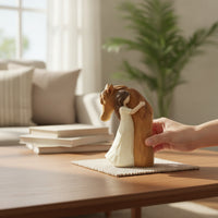 Resin Girl and Horse Figurine Hand-Carved Horse Figurine with Girl Sentimental Sculpture Equestrian for Collectors, Shelf, Desk, Bedside Table