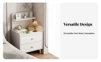 Easy Assembly Modern Nightstand 2 Drawers Thickened Board Modern 2-Drawer Nightstand Multi-Functional Bedside Storage Shelf Table for Apartment Dwellers, Students, Homeowners, Dorm Room