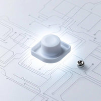 Light Blue Rubber Power Button Soft Silicone Button Cap Raised Center Rounded Switch Cover Small