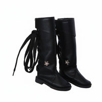 Black Lace-up Doll Boots Handmade 1/3 BJD Doll Boots PU Material