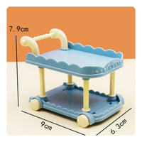 Cute Design Dollhouse Food Trolley Realistic Feature 1:12 Scale Serving Cart Two-Tier Miniature Dining Cart Multi-Use for Collectors, Kids