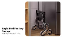 Foldable Stair-Climbing Shopping wagon Lightweight Stair Climbing wagon two-in-oneUse Wheeled Trolley Multi-Functional for Shoppers, People with restricted Mobility, Apartment Dwellers, Supermarket, Stairs, Moving, Laundry