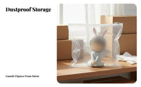 Storage Bag Dustproof Figurine Protection Pouch Sealed Transparent Resealable Bag for Collectors, Toy Enthusiasts, Drawer Organization, Travel