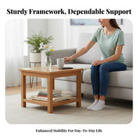 two-level Design dual-level Square Table Modern Look 2-Tier Square Side Table minimalist design Household Furniture Space-Saving for Apartment Dwellers, Homeowners, Interior Decorators, Living Room, Small Spaces, Bedroom, Entryway