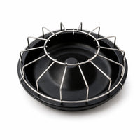 Raised Cone Round Poultry Feeder Bowl Thickened Plastic Metal Wire Poultry Feeder Low Profile Segmented Feed Tray 14 Openings