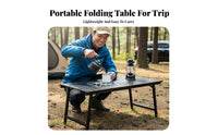 Slatted coilable Table Foldable Design Camping Gear Black Finish Collapsible Surface for outdoor mealkers, Tailgaters, outdoor meals, Beach outings, Backyard