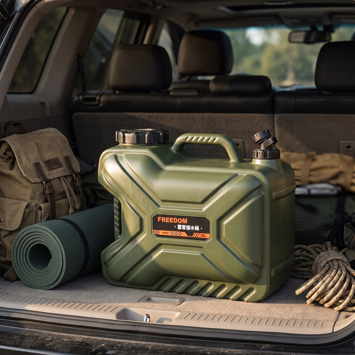 Portable Water Container with Handle Leak-Resistant Storage Container Heavy-Duty Water Can for Camping