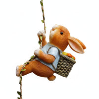 Whimsical Charm Hanging Bunny Ornament Lifelike Design Hanging Bunny Figurine 3D Vivid Shape Climbing Rabbit Statue Highly Detailed for Gardeners, Balcony, Patio, Yard, Fence