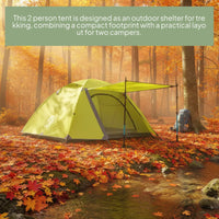 Double Layer Backpacking Tent Lightweight 2-Person Tent Outdoor Shelter Portable Easy Setup for Trekking