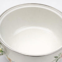 Enamel Soup Pot Stew Pot Vintage Saucepan, Cooking Pot Floral Design with Lid, Double Handle Casserole for Boiling and Simmering