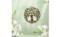 Metal Tree of Existence Wall Art Hollowed-out Design Tree of Existence Wall Decor Lightweight Iron Silhouette Art for Patio
