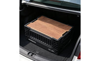 Wood-Grain Car Trunk Storage Box Black Foldable Storage Box Plastic Lidded Bin Portable