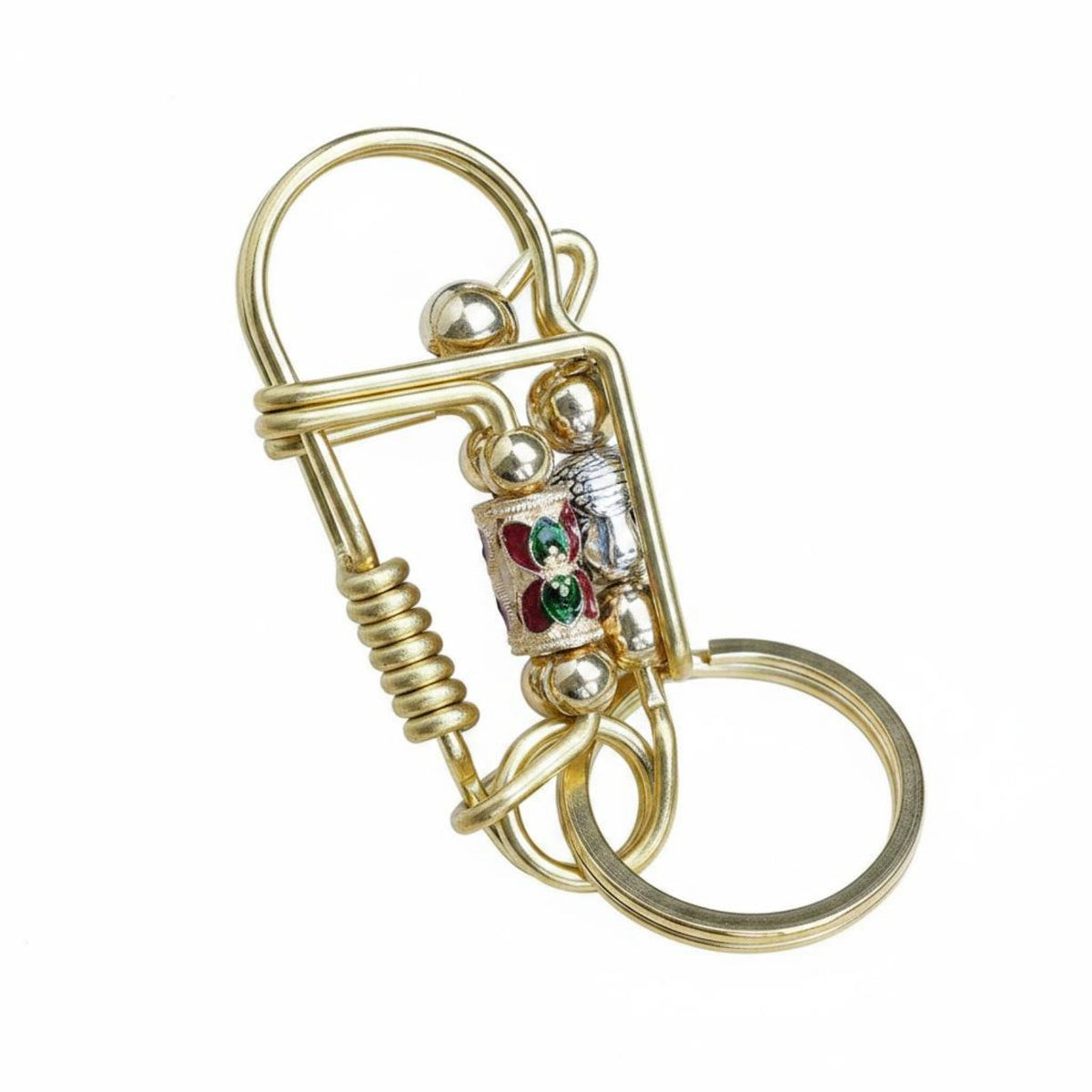Brass Bird Keychain Handmade Bird Key Loop Vintage DIY Key Pendant for Backpack