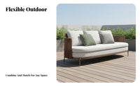 4 Pieces 4-Piece Wicker Sofa Set Weather-Resistant 4-Piece Woven Lounge Set Minimalist Design Outdoor Furniture for Families, Balcony, posterioryard, Porch
