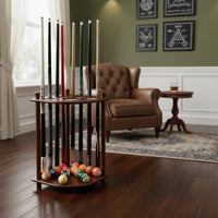 8-Hole Cue Holder Solid Wood Game Room Storage Easy to Organize