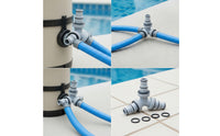 Pool Hose Connector Triple-Outlet Y-Connector with Threaded Collars Ribbed Threaded Hose Adapter for Maintenance Technicians