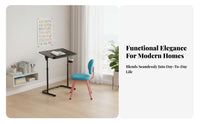 Space Saving C-Shaped Adjustable Desk Portable Design Adjustable C-Shaped Table Easy Assembly Household Furniture Slides Under Couch for Small Apartment Residents, Telecommuting Workers, Living Room, Balcony, Sofa Side, Home Office