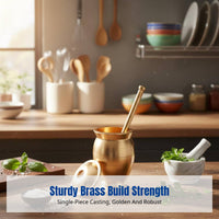 Sturdy Brass Mortar and Pestle, Herb Crusher, Multiple Sizes, Custom Engraving