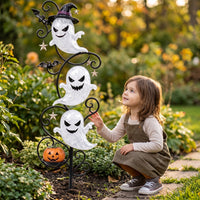 Halloween Garden Stake Light Glowing Garden Stake Light with Specters Eerie for Walkway