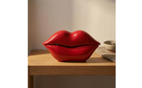 Rechargeable Lip-Shaped Voice Message Device Glossy Red Tabletop Voice Message Box Plastic Home Gadget Re-Recordable