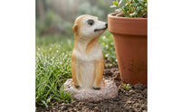 Natural Finish Meerkat Resin Figurine Painted Face Meerkat Garden Statue Outdoor Resin Creature Figurine Weather-Resistant for Flowerpot