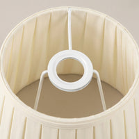 Bedside Table Lamp Shade with Pleated Textile for Bedroom Lighting, Tapered Drum Lampshade Fits Multiple Types, Compact Design