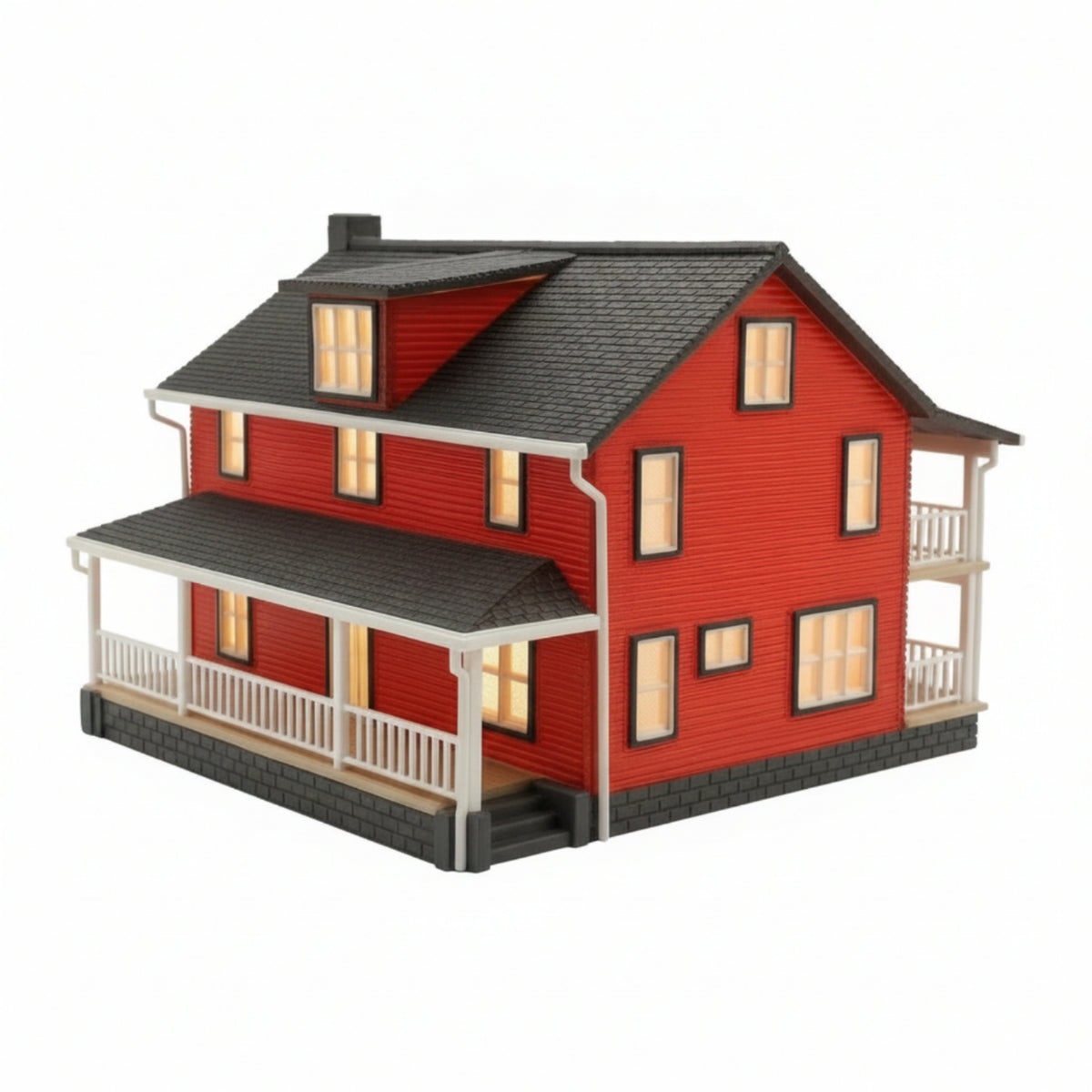 1/64 Miniature House with Lighting Illuminated Architectural Display Model Light-up Diorama House Model for Collectors