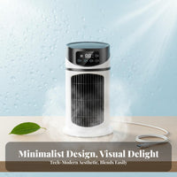 Cools & Humidifies Desktop Misting Fan Low Noise Operation Desktop Air Cooler 8-Hour Timer for Office Workers, Students, Bedroom, Dorm Room