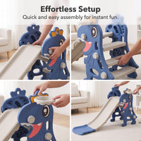4 in 1 Toddler Slide for Kids, Foldable Indoor Outdoor Plastic Slide