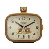 Melody Analog Alarm Clock Decorative Desk Clock with Figure Tabletop Compact for Nightstand
