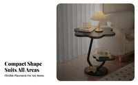 Flower Shaped Side Table Round Base Flower-Shaped Side Table Space Saving for Bedroom