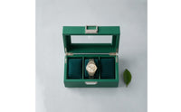 3 Compartments Watch Organizer Box Transparent Window Watch Storage Box Velvet-Lined Metal Clasp