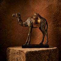 Camel Figurine with Golden Base-Toned Camel Figurine Retro Decorative Piece for Journeyers, Bookshelf