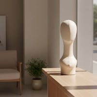 Mannequin Head with Shoulders Leather-Covered Mannequin Bust with Shoulders Long-Neck for Hairpiece Makers, Boutique Counters