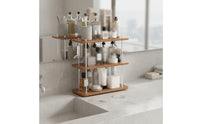 Countertop Storage Rack Sturdy Adjustable Counter Rack Large Capacity 3 Tier Countertop Organizer for Washroom Vanity