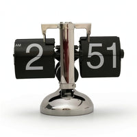 Automatic Flip Clock High End Flip Clock with Metal Base Classic for Collectors, Bookshelf