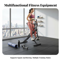 Assisted Squat Machine Full Body Trainer Full Motion Rower Row and Ride Machine with Adjustable Hydraulic Resistance Suitable for Home Fitness Apartment Exercise Beginner Training