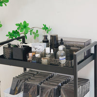 Black Diamond-Texture Multi-Purpose Desktop Storage Box for Beauty Tools