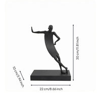 Tabletop Sculpture Black Metal Abstract Sculpture Human-Influenced Figurine Ornament