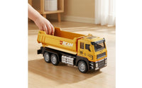 Alloy Dump Truck Toy Pull-Back Dump Truck with Working Bed Diecast Realistic for Children, Boys, Toddlers, Sandbox, Playroom