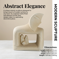 Modern Ceramic Statue for Desk, Abstract Art Sculpture Home Decor, Couple Sculpture Living Room Bedroom Office, Ceramic Art Piece, JK79