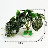 Realistic Artificial Plants for Aquatic Tank Decorations, 15cm Faux Plant with Weighted Base Reptile Habitat Decor for Terrariums