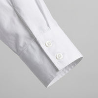 Women Striped Work Shirt with Button Placket for Office Wear, Long Sleeve Casual in Loose Fit, Polyester Business Top