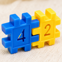 Geometric Number Building Blocks Toy for Kids 1-8 Years Old, DIY Castle House Small Square Blocks