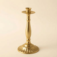 Candlestick with Fluted Base Polished Taper Candle Holder Fluted Candlestick Holder Sturdy Versatile for Dining Tables