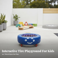 Made from Real Tires Kids Tire Car Colorful Design Net Seat Tire Push-Along Long-Lasting Rubber Material Foot-Powered Balance Toy Easy to Clean for Preschoolers, Toddlers, Teachers, Kindergarten, Daycare Centers, Playground, Backyard