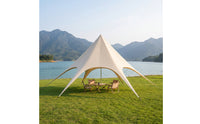 Waterproof Canopy Tent Resistant Star Canopy Heavy-Duty Tent with Support Pole Recreational for Backyard Parties